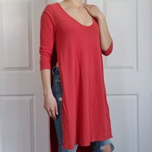 Free People 3/4 Sleeve Duster Tee